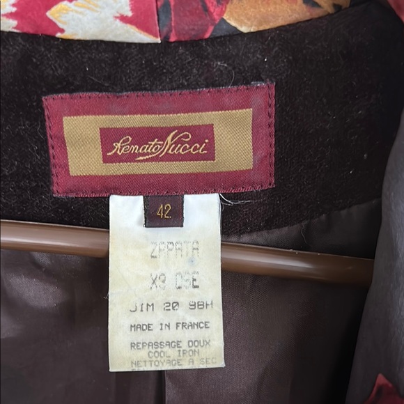 Floral Lined Vintage Brown Velvet Coat - Picture 2 of 5